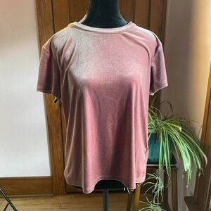Abercrombie & Fitch Velvet Tee Dusty Rose Short Sleeve M Whimsigoth 90s y2k Glam